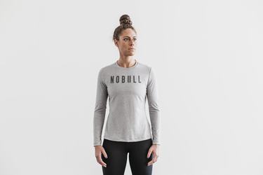 Nobull Women's Long Sleeves Light Grey | Australia (PY5602)